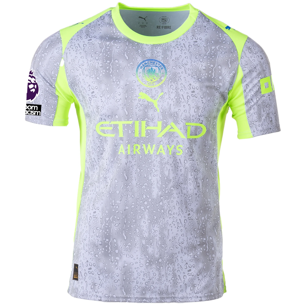 Puma Men's Manchester City Ake Third Jersey w/ EPL + No Room For Racism Patches 25/26 (Cool Weather/Pro Green)