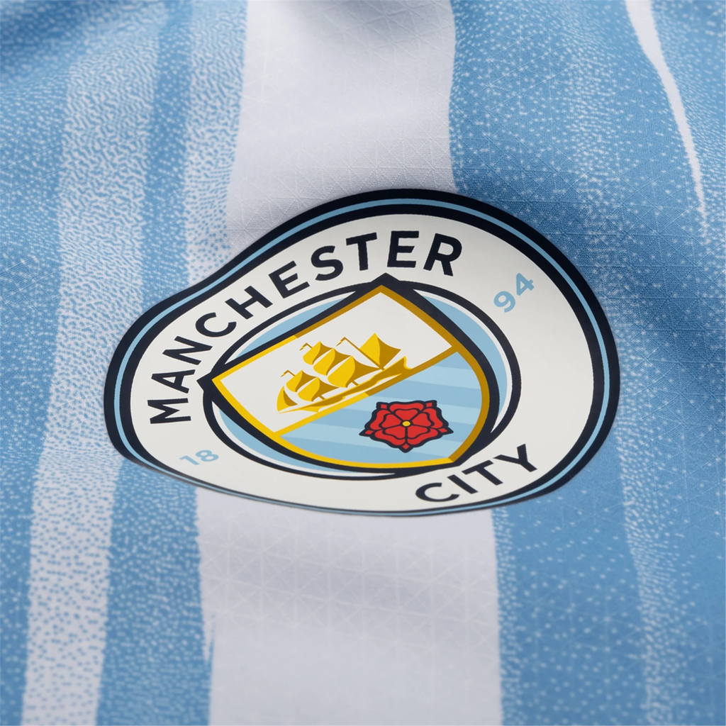 Puma Manchester City Authentic Reijnders Home Jersey w/ EPL + No Room For Racism Patches 25/26 (Team Light Blue/White)