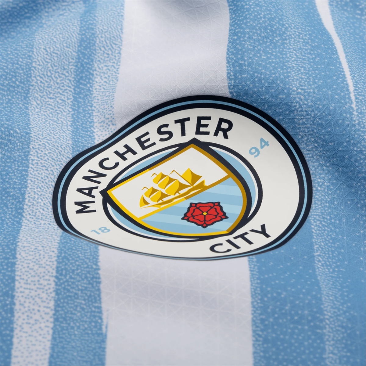 Puma Manchester City Authentic Bernardo Home Jersey w/ Champions League Patches 25/26 (Team Light Blue/White)